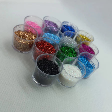 Kit 12 Potinhos De Glitter Extra Fino + Brilho / Varias (Para Unhas)