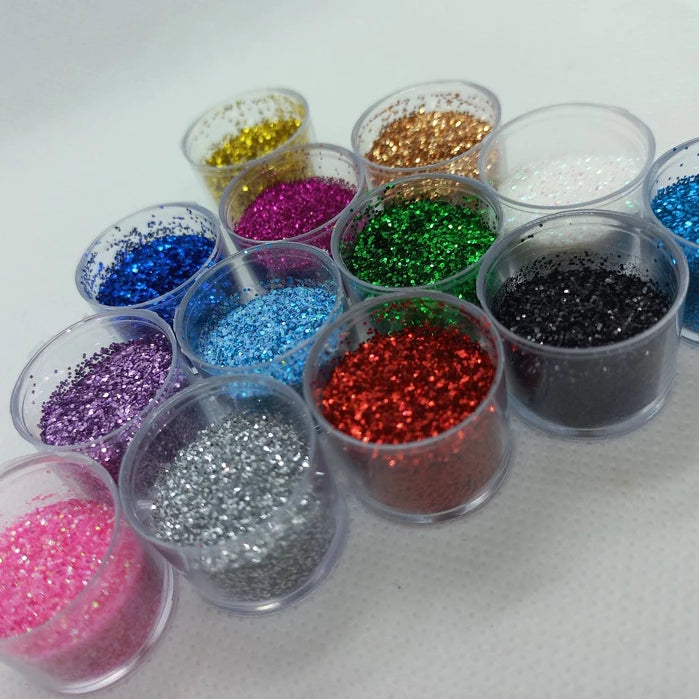 Kit 12 Potinhos De Glitter Extra Fino + Brilho / Varias (Para Unhas)