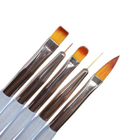 Kit 5 Pincel Língua de Gato Pincel Ultra fino para decoração Pincel para acrílico Pincel para unha