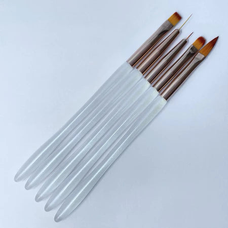 Kit 5 Pincel Língua de Gato Pincel Ultra fino para decoração Pincel para acrílico Pincel para unha