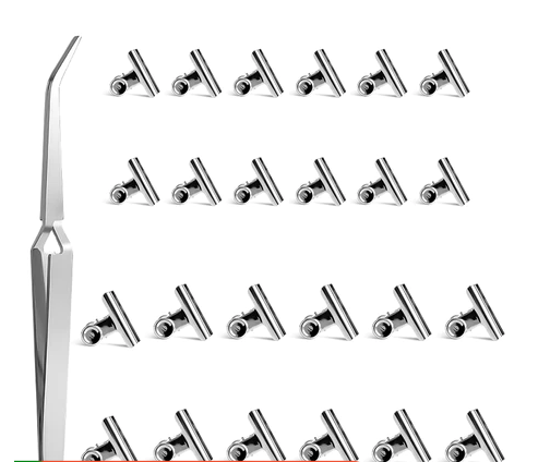 Kit 24 com Presilhas, 12 P e 12 M Pinça para Curvatura C Aço Inox