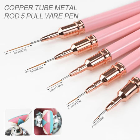 Kit-3/5 Tamanho-7/9/11/15/25mm Pincéis Para Nail Art Pincel Pintura Em Gel UV Ferramenta Manicure