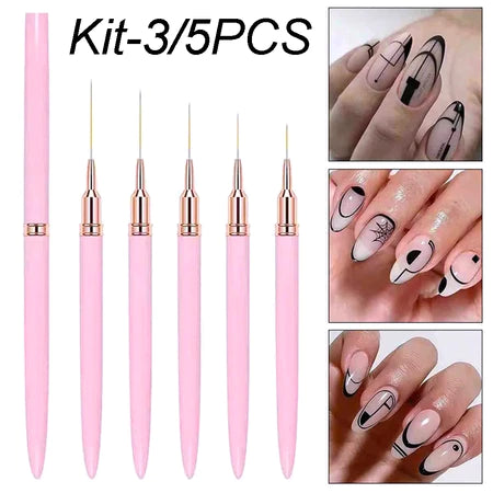 Kit-3/5 Tamanho-7/9/11/15/25mm Pincéis Para Nail Art Pincel Pintura Em Gel UV Ferramenta Manicure