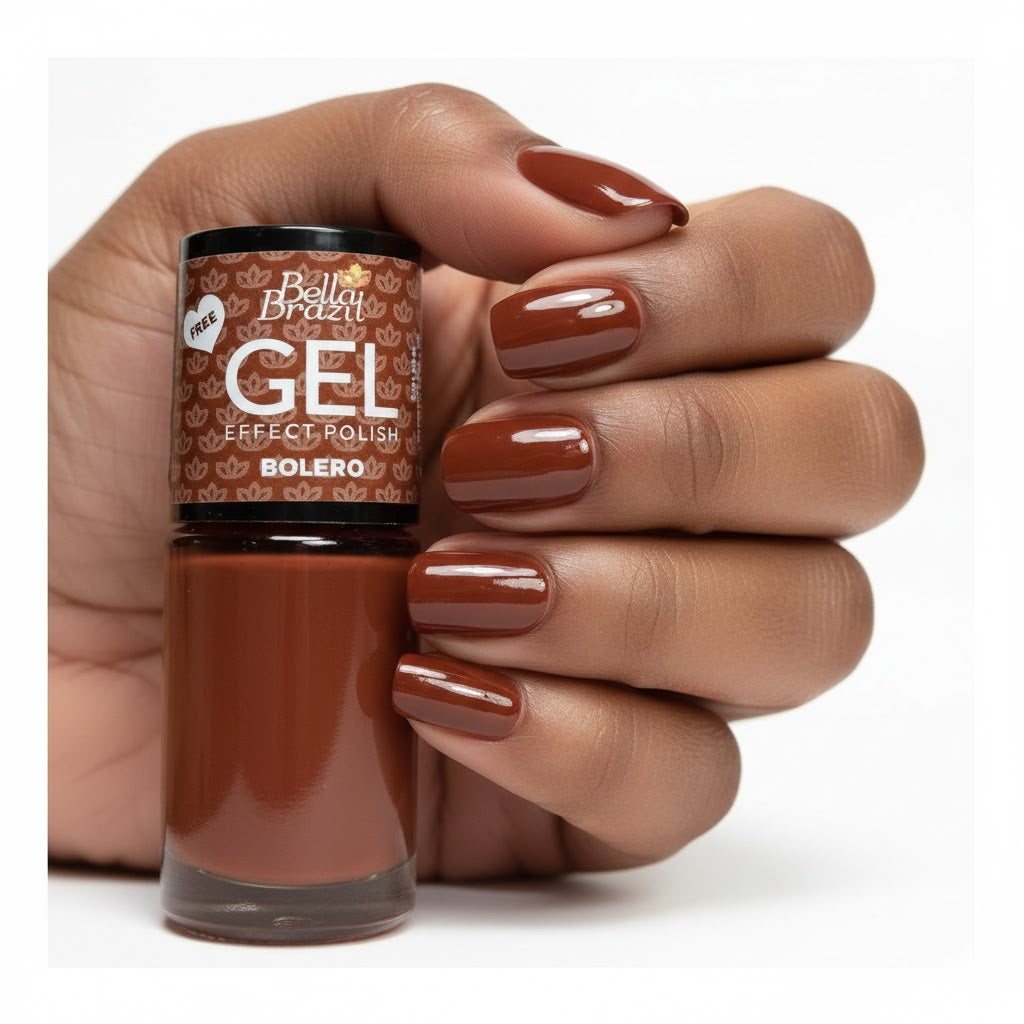 Coleção Folhas de Outono 9ml – Esmalte Efeito Gel, Secagem Sem Cabine